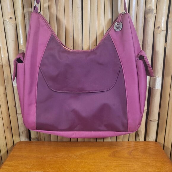 Travelon Hobo Crossbody Purse Purple - Picture 2 of 10